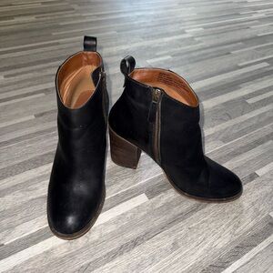 Black Leather Ankle Boots
